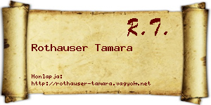 Rothauser Tamara névjegykártya
